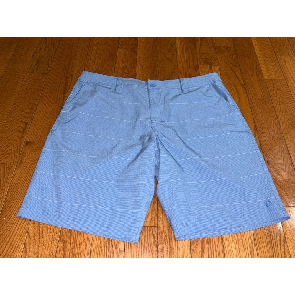Hang Ten Mens Size 40 Blue Striped Hybrid Board Shorts Swim Trunks Quick Dry